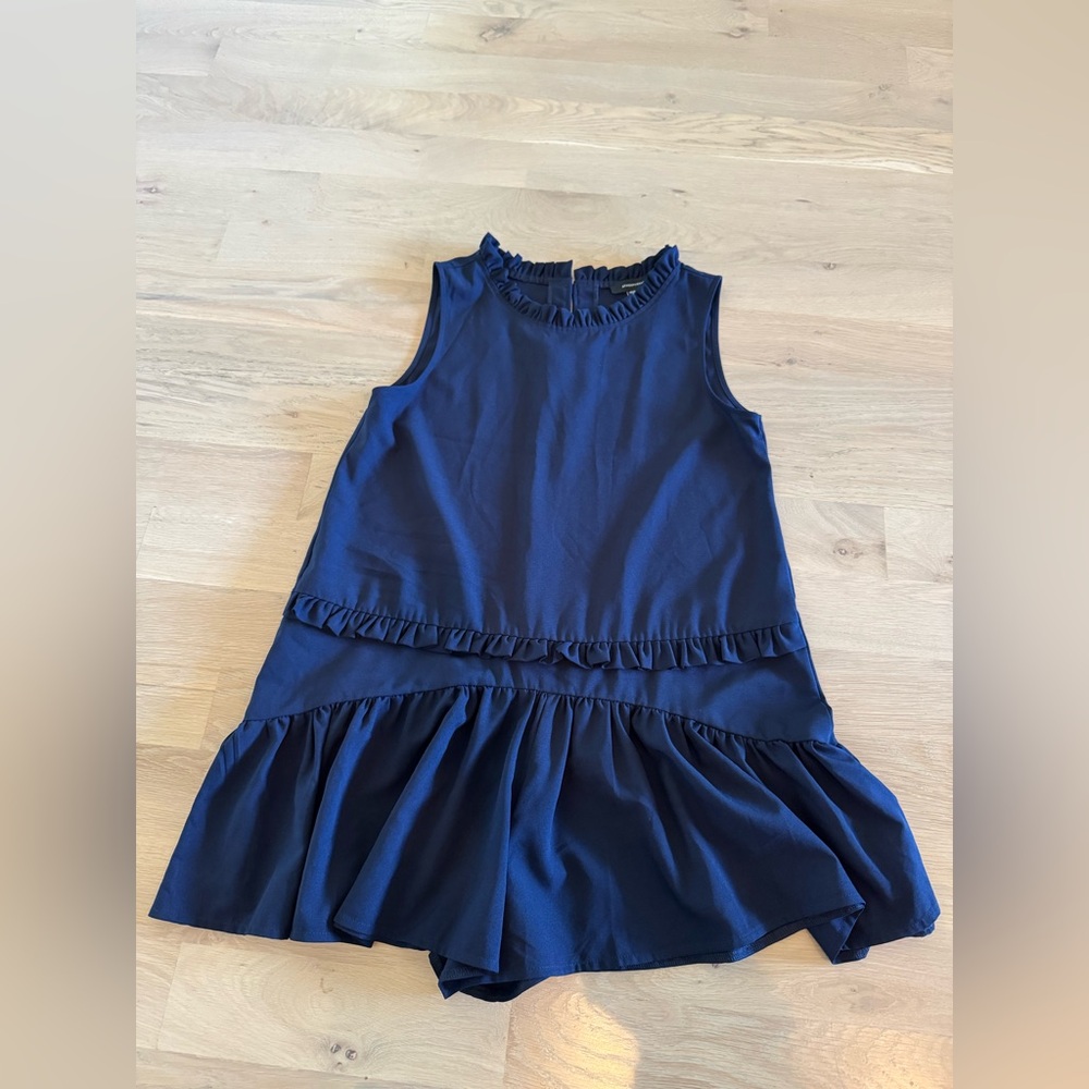Atmosphere sleeveless ruffle romper navy blue size 8
